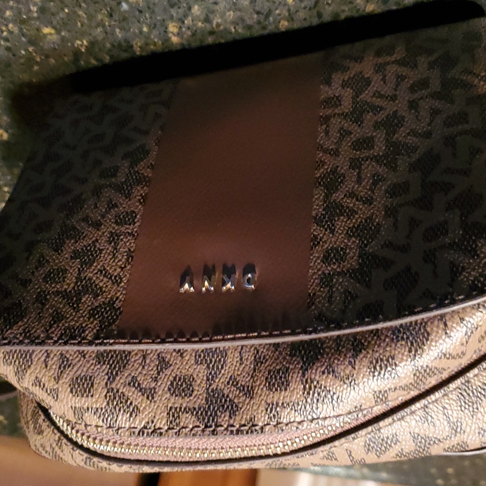 Crossbody DKNY handbag in two tone brown